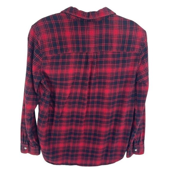 Levi’s flannel shirt top button down plaid red black small - Picture 6 of 10